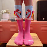 Meia Flamingo Rosa - Cantarola